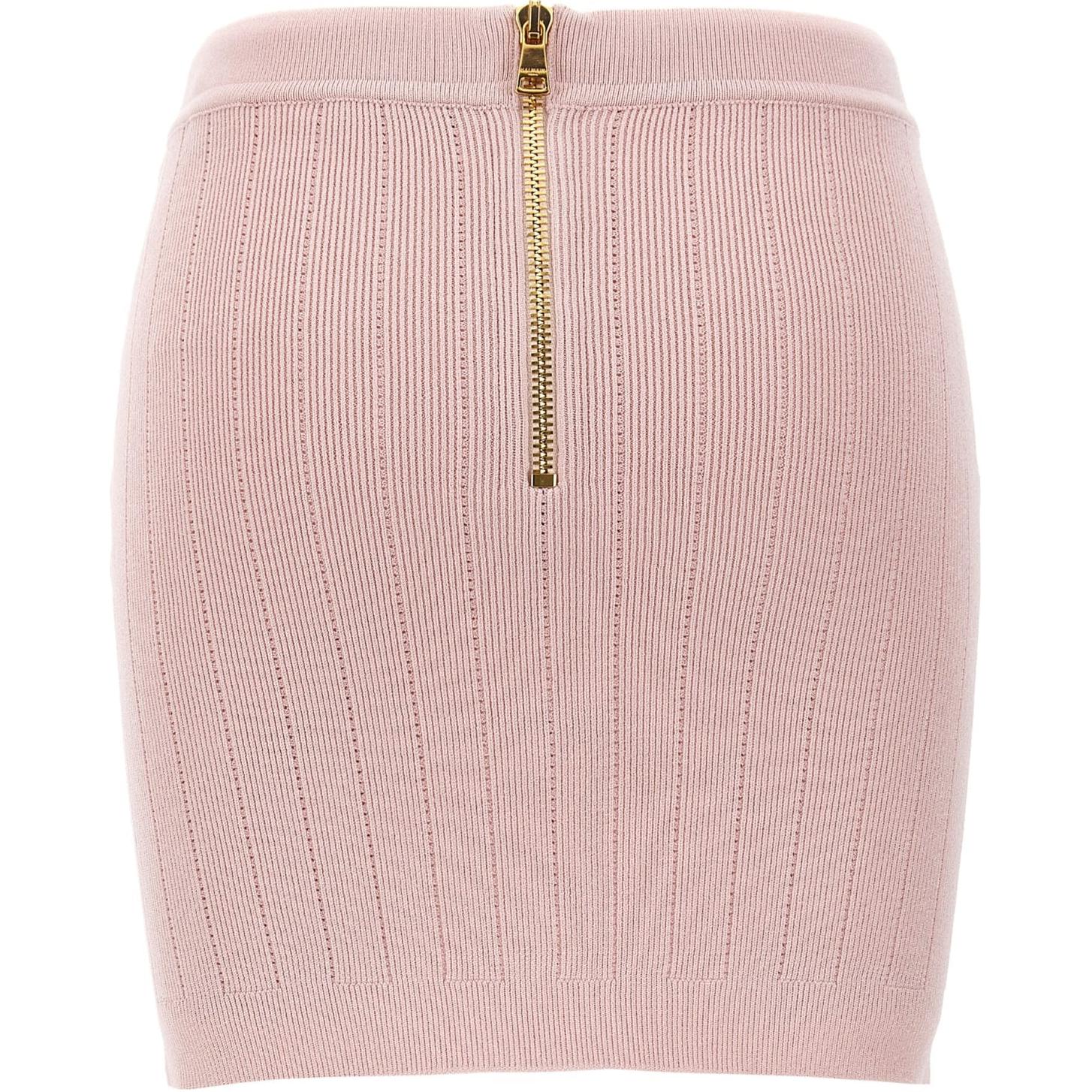 Lookbook (W) 巴尔曼 粉色中腰修身拉链休闲短裙 DF1LB290-KB07-4CO