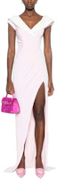 Lookbook (Women) BALMAIN Pink White Sleeveless Dress with Split and Draped Details DF1RQ095JE50-OGW