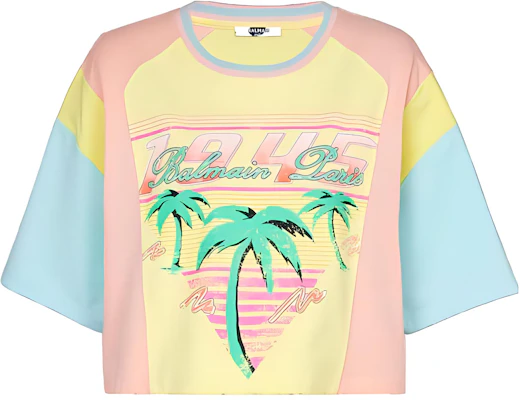 (Women) BALMAIN Printed Crewneck Slim Fit Short Sleeve T-Shirt Multicolor DF1EE081-GD72-IFT Buy (Women) BALMAIN Printed Crewneck Slim Fit Short Sleeve T-Shirt Multicolor DF1EE081-GD72-IFT