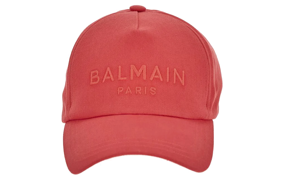 (Women) BALMAIN  Red Embroidered Logo Cotton Baseball Cap CF1XA015CB24MEU