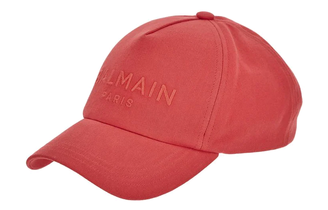 Lookbook (W) BALMAIN Gorra de Béisbol Roja de Algodón con Logo Bordado. CF1XA015CB24MEU