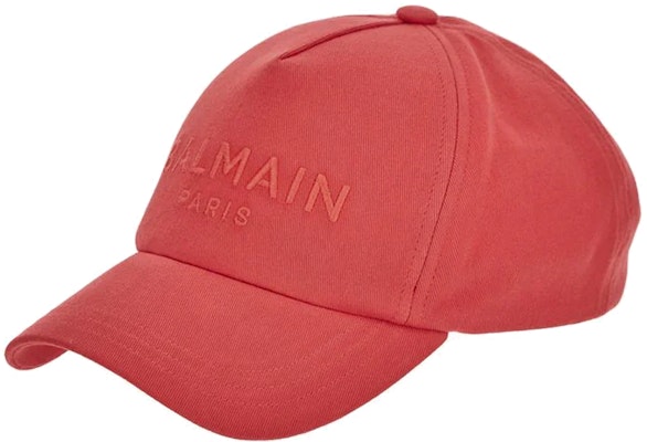 (W) BALMAIN Gorra de Béisbol Roja de Algodón con Logo Bordado. CF1XA015CB24MEU Lookbook (W) BALMAIN Gorra de Béisbol Roja de Algodón con Logo Bordado. CF1XA015CB24MEU