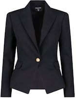 (Women) Balmain Single-Button Black Long Sleeve Blazer BF1SE002WB080PA (Women) Balmain Single-Button Black Long Sleeve Blazer BF1SE002WB080PA