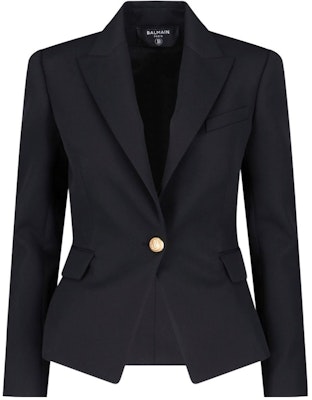 (W) Balmain 單扣黑色長袖西裝外套 BF1SE002WB080PA Buy (W) Balmain 單扣黑色長袖西裝外套 BF1SE002WB080PA
