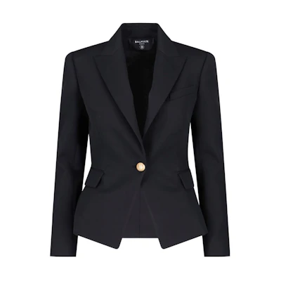 (Women) Balmain Single-Button Black Long Sleeve Blazer BF1SE002WB080PA