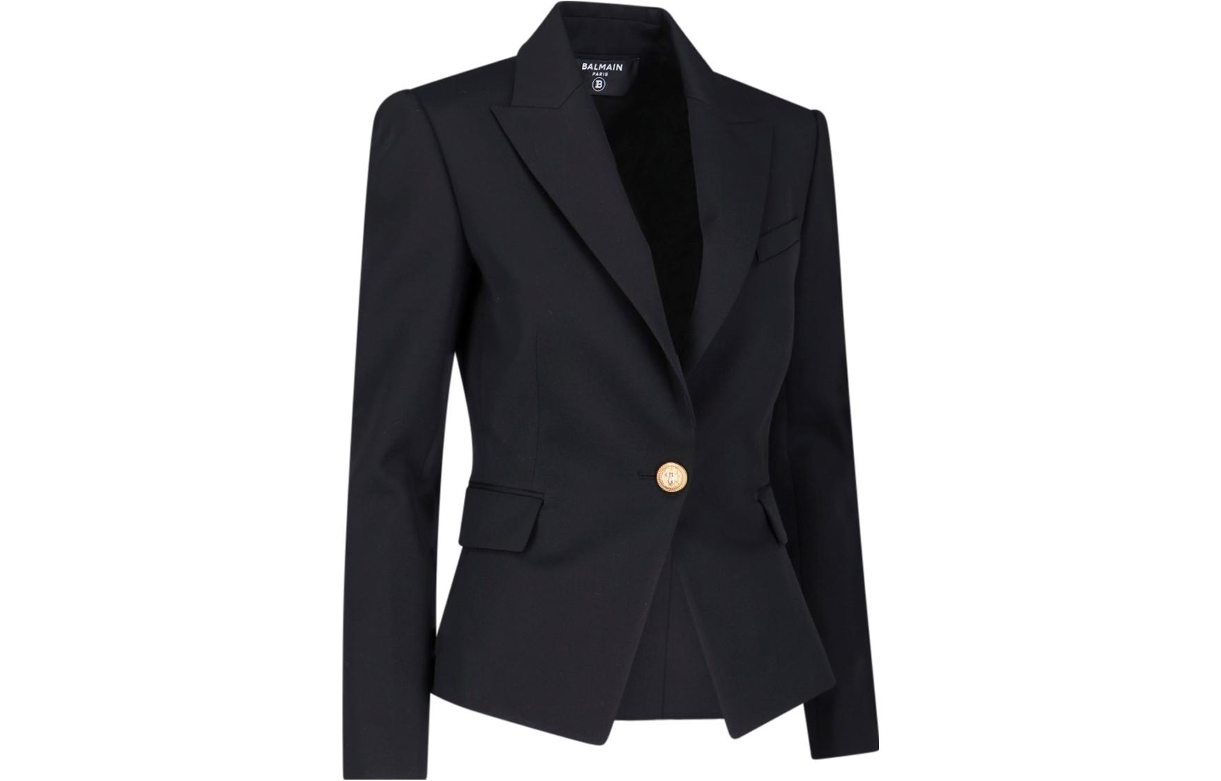 Shop (W) Balmain 單扣黑色長袖西裝外套 BF1SE002WB080PA