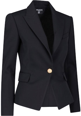 (W) Balmain 單扣黑色長袖西裝外套 BF1SE002WB080PA Shop (W) Balmain 單扣黑色長袖西裝外套 BF1SE002WB080PA