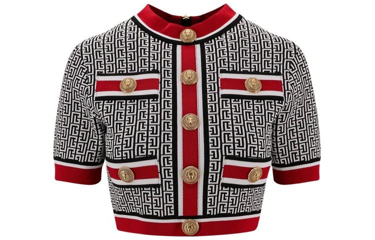 (Women) BALMAIN  Slim-Fit Jacquard Crewneck T-Shirt - Floral Pattern BF1AI115KE89EJC 圖 2