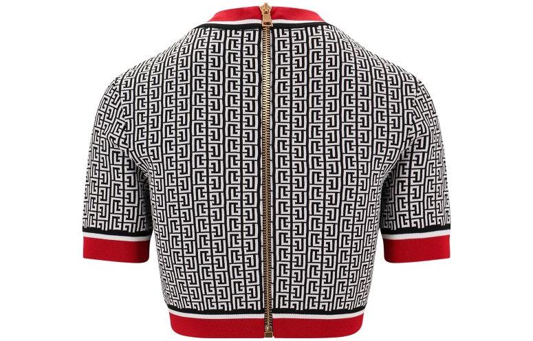 (Women) BALMAIN  Slim-Fit Jacquard Crewneck T-Shirt - Floral Pattern BF1AI115KE89EJC 圖 3