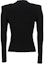 Lookbook (Women) Balmain Slim Fit Knitted Pullover with Logo Button - Black. DF1KD001-KB07-0PA