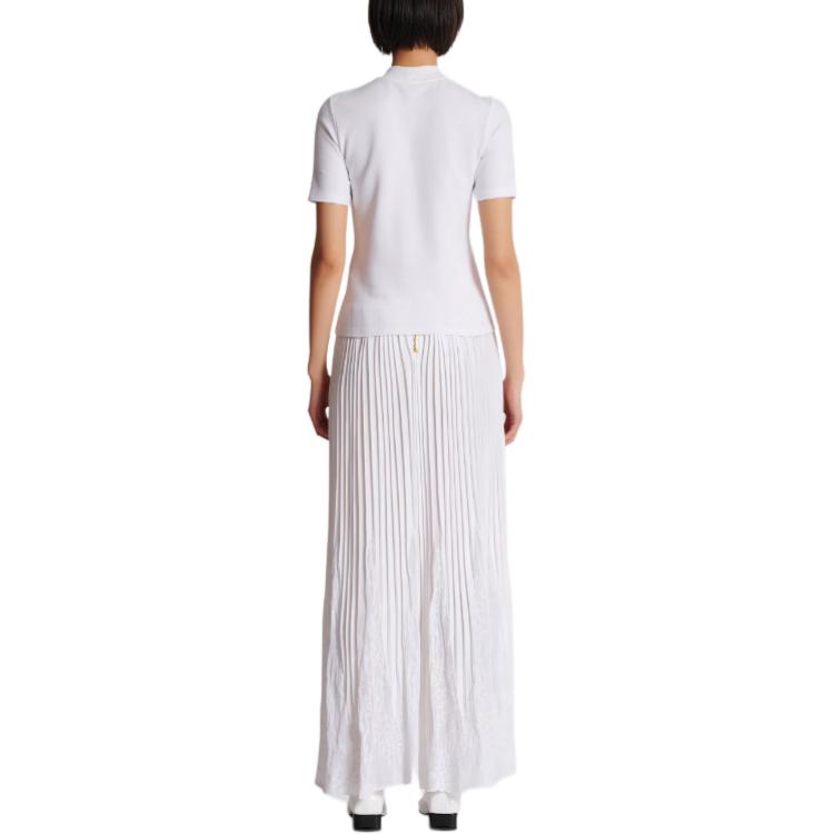 Shop (W) 巴尔曼修身短袖针织T恤带纽扣装饰 CF0EF090-JH30-0FA