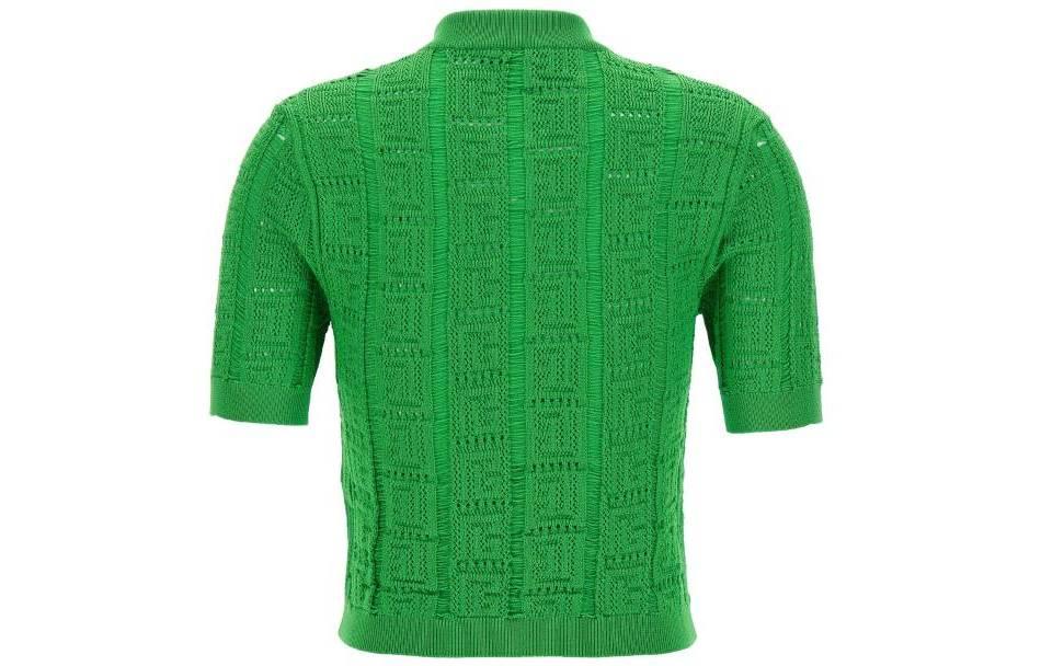 Lookbook (W) Balmain 細身合身短袖針織毛衣 綠色 BF1KL019-KE68-7FF