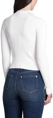 (W) BALMAIN 修身款純色V領長袖毛衣 - 白色 BF0KL120KF240FA Shop (W) BALMAIN 修身款純色V領長袖毛衣 - 白色 BF0KL120KF240FA