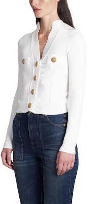 (W) BALMAIN 修身款純色V領長袖毛衣 - 白色 BF0KL120KF240FA Purchase (W) BALMAIN 修身款純色V領長袖毛衣 - 白色 BF0KL120KF240FA