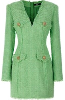(Women) BALMAIN Slim Fit V-Neck Long Sleeve Green Dress. CF1R9103XF91-7DF (Women) BALMAIN Slim Fit V-Neck Long Sleeve Green Dress. CF1R9103XF91-7DF