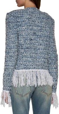 (W) 巴黎世家纯色长袖夹克 蓝色 CF1SK056KF88-SLJ Shop (W) 巴黎世家纯色长袖夹克 蓝色 CF1SK056KF88-SLJ