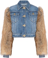 (Women) BALMAIN SS23 Blue Patchwork Short Single-Breasted Jacket. BF1TC095-DD64-SIH (Women) BALMAIN SS23 Blue Patchwork Short Single-Breasted Jacket. BF1TC095-DD64-SIH