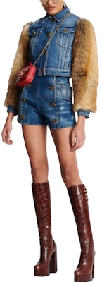 (W) 巴尔曼 SS23 蓝色拼接单排扣短夹克. BF1TC095-DD64-SIH Purchase (W) 巴尔曼 SS23 蓝色拼接单排扣短夹克. BF1TC095-DD64-SIH