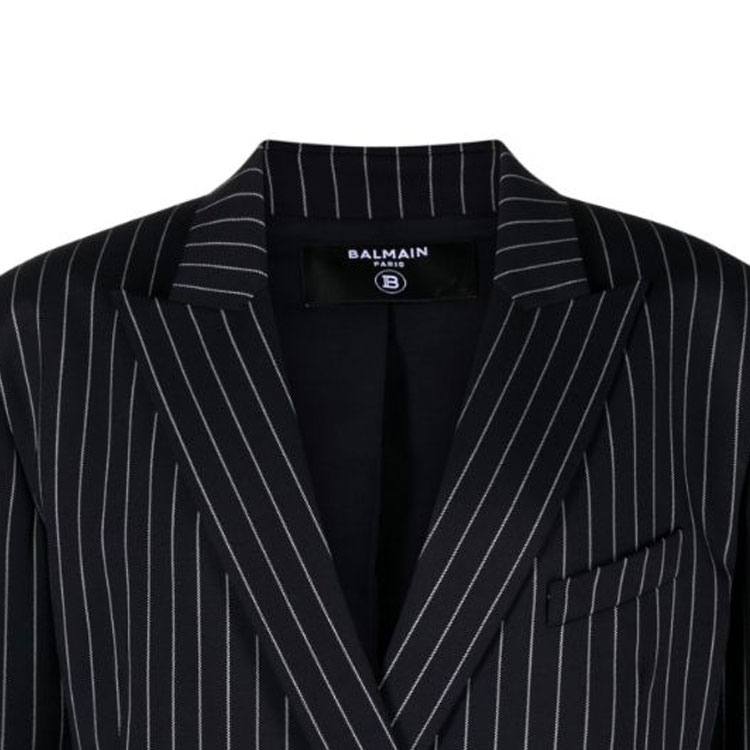 Details for (W) 巴尔曼 海军蓝条纹双排扣西装外套 BF0SH025-WC37-SIV