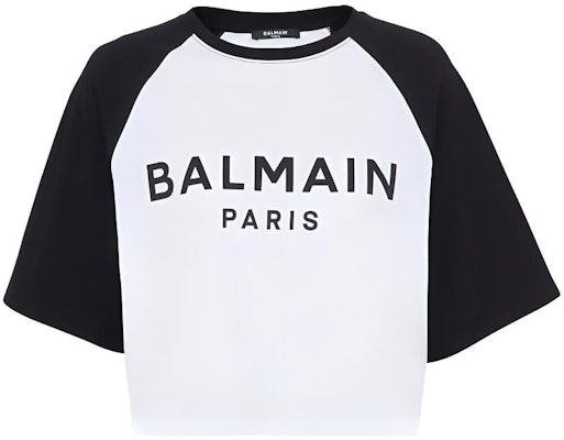 (W) BALMAIN 白色標誌印花斜肩短版T恤 CF1EE090BB02-GAB Buy (W) BALMAIN 白色標誌印花斜肩短版T恤 CF1EE090BB02-GAB