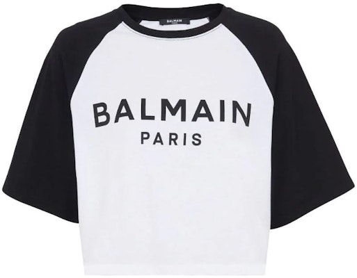 (W) BALMAIN 白色標誌印花斜肩短版T恤 CF1EE090BB02-GAB Order (W) BALMAIN 白色標誌印花斜肩短版T恤 CF1EE090BB02-GAB