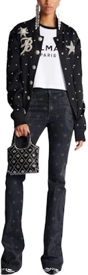 (W) BALMAIN 白色標誌印花斜肩短版T恤 CF1EE090BB02-GAB Lookbook (W) BALMAIN 白色標誌印花斜肩短版T恤 CF1EE090BB02-GAB