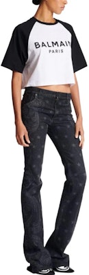 (W) BALMAIN 白色標誌印花斜肩短版T恤 CF1EE090BB02-GAB Purchase (W) BALMAIN 白色標誌印花斜肩短版T恤 CF1EE090BB02-GAB