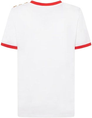 (W) BALMAIN 白色條紋標誌短袖圓領T恤。 CF1EF006-BB02-GQT Lookbook (W) BALMAIN 白色條紋標誌短袖圓領T恤。 CF1EF006-BB02-GQT