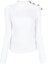 Buy (W) BALMAIN Baju Wool Putih Ribbed Knit dengan Butang Butiran FW22. YF0KF045KB93-0FA