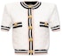 Buy (Women) BALMAIN White Short-Sleeve Button-Up Knit Top. CF0KL027-KG15-GQW