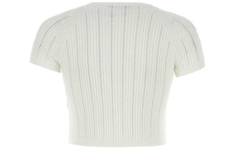 (Women) Balmain  White Short-Sleeve Crewneck Tee CF1AI077-KF24-0FA 圖 3