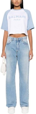 (W) 巴尔曼 白色短袖字母印花圆领休闲T恤 CF1EE090-BB02-GRW Shop (W) 巴尔曼 白色短袖字母印花圆领休闲T恤 CF1EE090-BB02-GRW