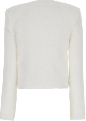 (Women) BALMAIN White Short Jacket with Patch Pockets and Round Neck. DF1SK249-KH10-0FA Lookbook (Women) BALMAIN White Short Jacket with Patch Pockets and Round Neck. DF1SK249-KH10-0FA