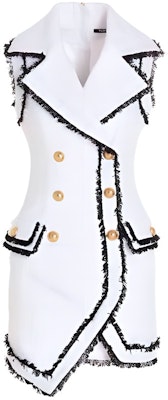 (W) 巴爾曼白色無袖V領雙排扣中長洋裝 XF0R5400-CC12-GAB Buy (W) 巴爾曼白色無袖V領雙排扣中長洋裝 XF0R5400-CC12-GAB