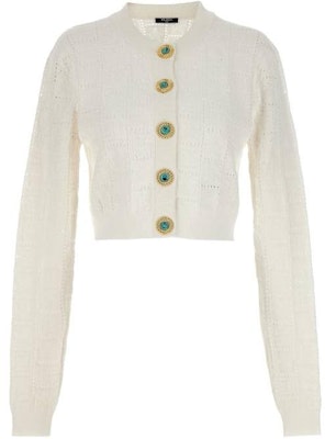 (W) BALMAIN Sweater Lengan Panjang Putih Butang Solid. CF1KL047-KF97-0FA Order (W) BALMAIN Sweater Lengan Panjang Putih Butang Solid. CF1KL047-KF97-0FA