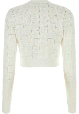 (W) BALMAIN Sweater Lengan Panjang Putih Butang Solid. CF1KL047-KF97-0FA Lookbook (W) BALMAIN Sweater Lengan Panjang Putih Butang Solid. CF1KL047-KF97-0FA