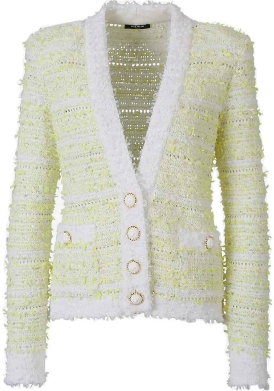 women-balmain-yellow-v-neck-button-down-knit-cardigan-sweater-df-1-kl-106-kg-71-gtz