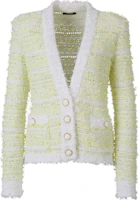 Order (W) BALMAIN 黃色V領鈕扣針織開襟毛衣外套 DF1KL106-KG71-GTZ