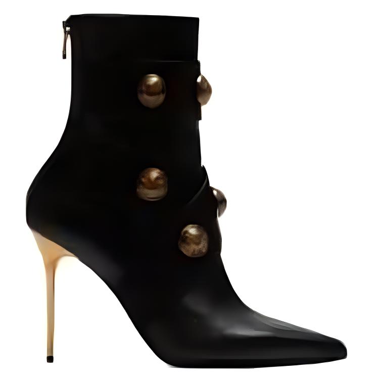 Order (Women) Balmain Alma Leather Ankle Boots 'Black' AN1TE860LVITEAD