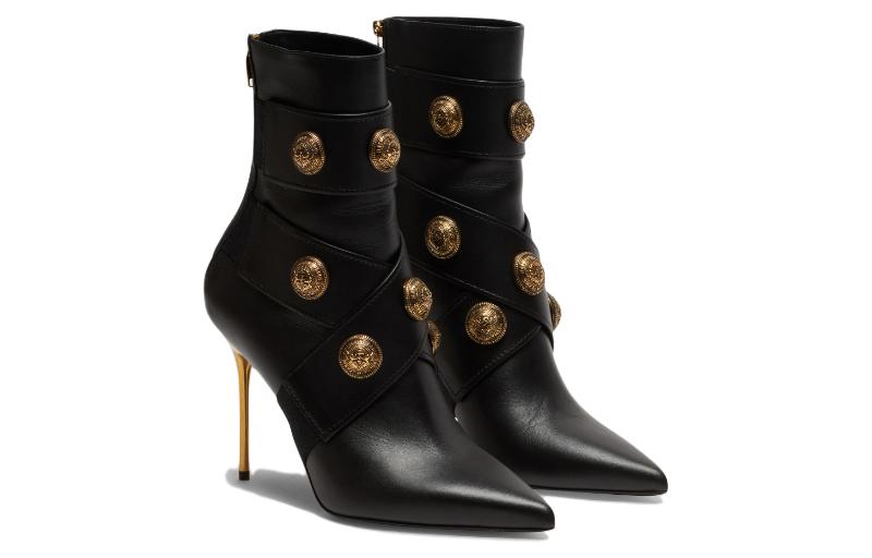 Lookbook (Women) Balmain Alma Leather Ankle Boots 'Black' AN1TE860LVITEAD