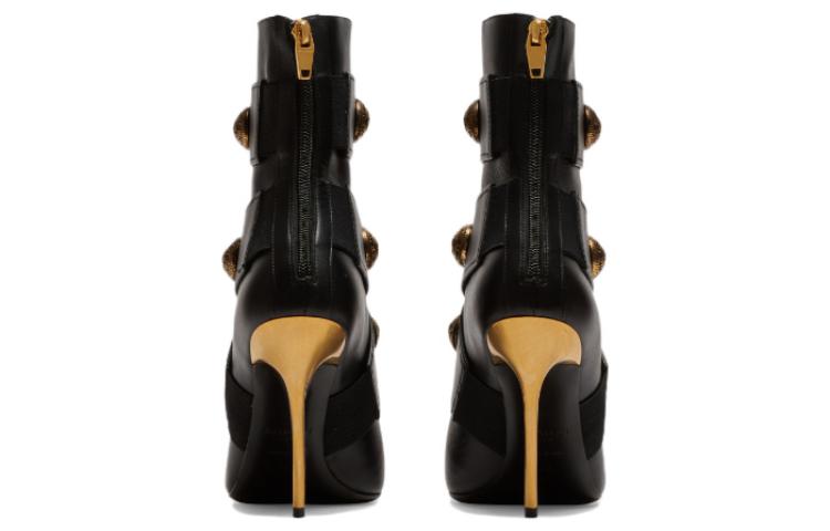 Purchase (Women) Balmain Alma Leather Ankle Boots 'Black' AN1TE860LVITEAD