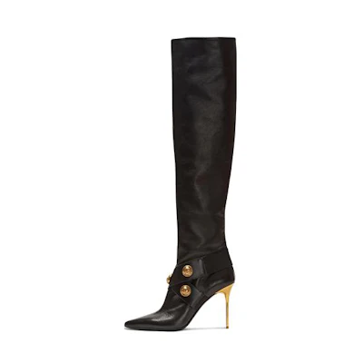 (W) Balmain Alma Leather Boots 'Black'