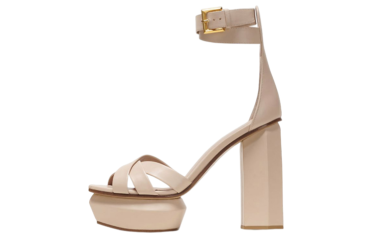 (Women) Balmain Ava 'Beige Chunky Heel Fashion Slide' AN0UH851LVIT