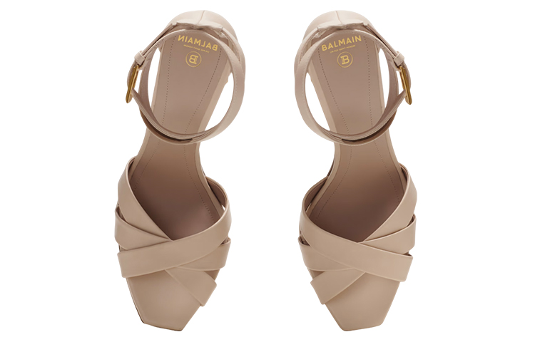 Lookbook (W) Balmain Ava 'Tacón Grueso Beige Sandalia de Moda' AN0UH851LVIT