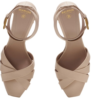 (W) Balmain Ava 'Selipar Fesyen Tumit Tebal Beige' AN0UH851LVIT Lookbook (W) Balmain Ava 'Selipar Fesyen Tumit Tebal Beige' AN0UH851LVIT