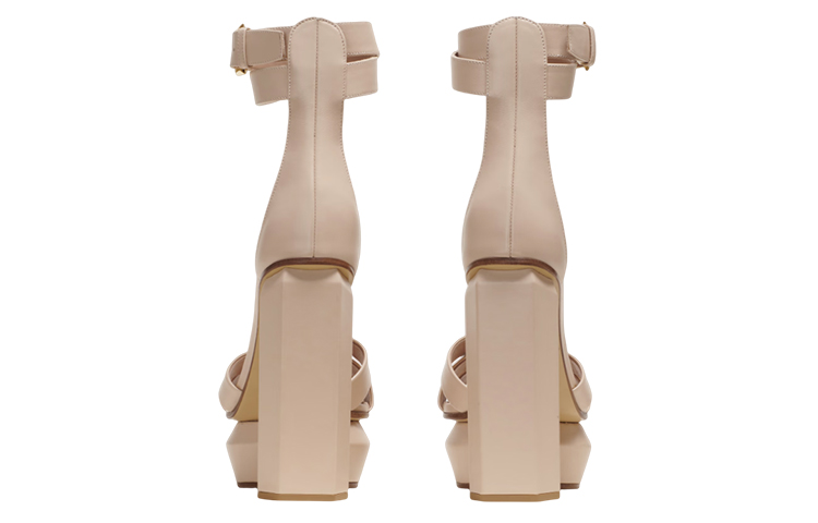 Shop (W) Balmain Ava 'Tacón Grueso Beige Sandalia de Moda' AN0UH851LVIT