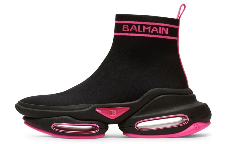 (W) Balmain B-Bold 'Black Sock-Style Mid-Top'