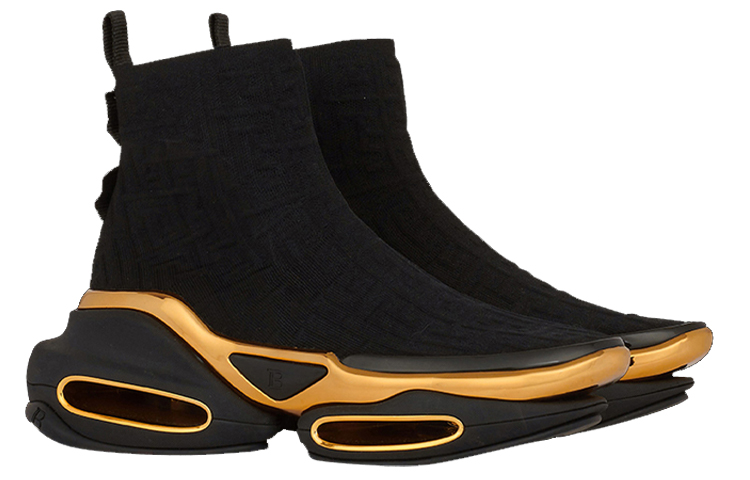 (W) Balmain B-Bold High-Top Knit 'Black' 圖 2