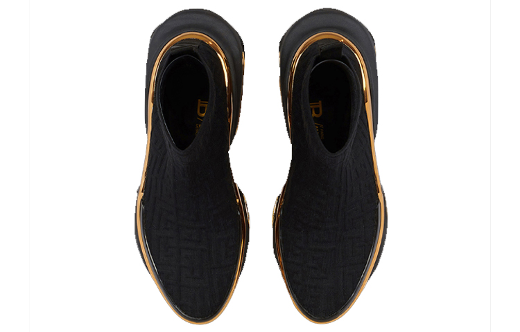 (W) Balmain B-Bold High-Top Knit 'Black' 圖 3