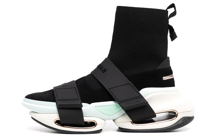 (W) Balmain B-Bold High 'Black Straps'